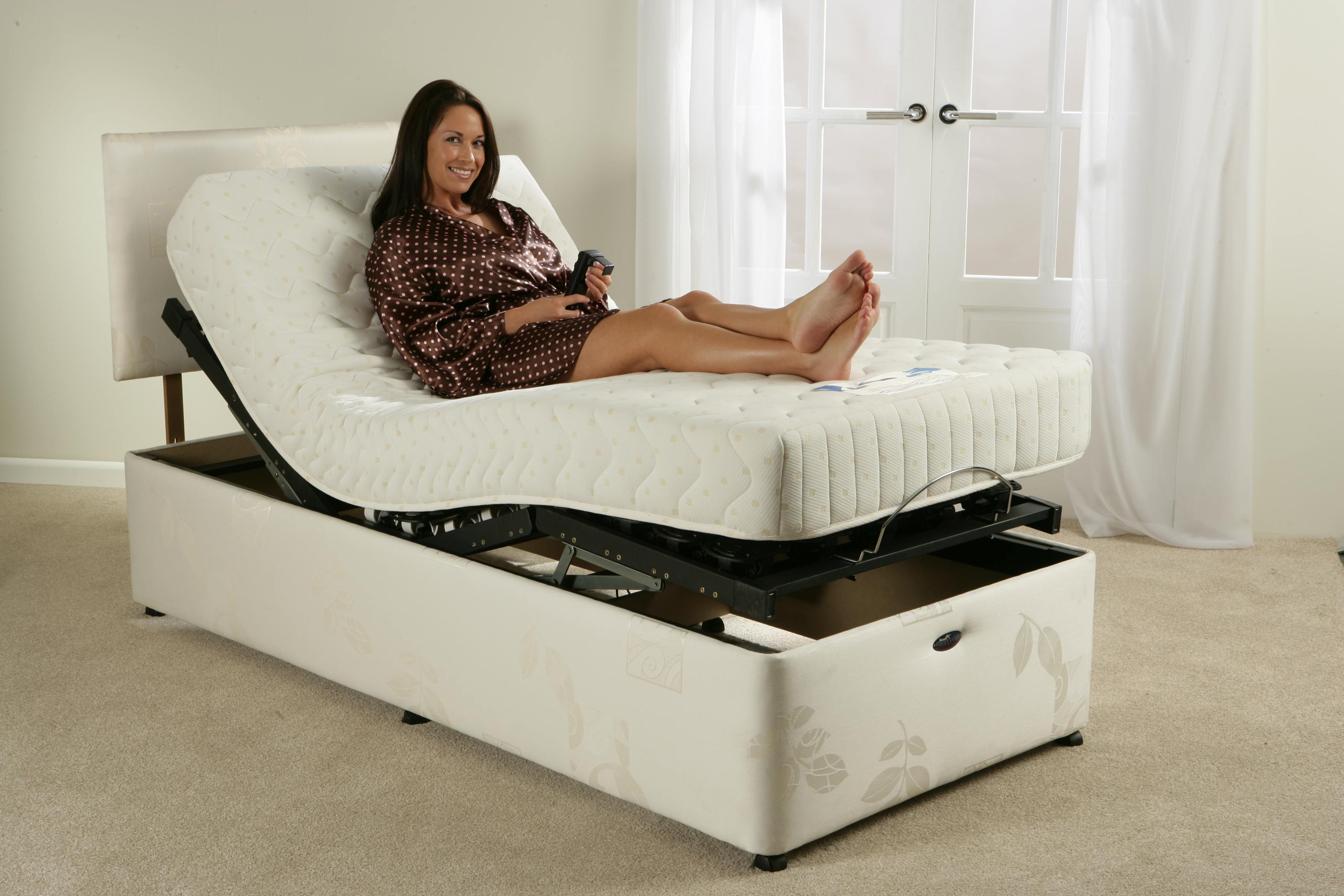 single adjustable twin bed with mattress